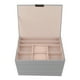 thumbnail image 1 of Estuche organizador de joyas de cuero PU gris desmontable, 1 of 10