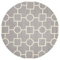 thumbnail image 2 of SAFAVIEH Cambridge Joyce Geometric Wool Area Rug, Silver/Ivory, 6' x 6' Round, 2 of 7