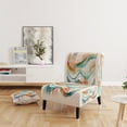 thumbnail image 2 of Designart "Waves of Multicolor Abstraction I" Green Modern Upholstered Accent Chair - Modern Arm Chair For Living Room, 2 of 5