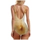 thumbnail image 2 of WILLBEST Trajes de Baño E Traje de Baño de Bikini Sin Espalda Con Estampado de Vello En El Pecho de Color Sólido Para Mujer, 2 of 5
