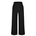 thumbnail image 6 of QATAINLAV Womens Wide Leg Linen Pants Button High Waist Summer Beach Pant Solid Color Business Casual Work Trousers with Pockets, Black, S, 6 of 7