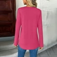 thumbnail image 4 of Womens Tunic Tops with Leggings, Long Sleeve Shirts for Women Fall Casual Loose Fit Solid Color Notch V Neck T-Shirts with Buttons, 4 of 6