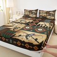 thumbnail image 3 of jejeloiu Pike Fish Queen Sheet Sets,Vintage Aztec Geometric Flat Sheet,Fishing And Hunting Queen Fitted Sheet For Teens,Breathable Home Decor,4 Pieces, 3 of 7