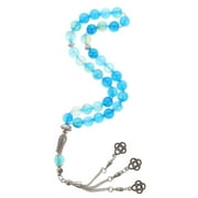 LONGYTONG Agate Rosary Delicate Islamic Prayer Beads Necklace Religious Beading Muslim Worry