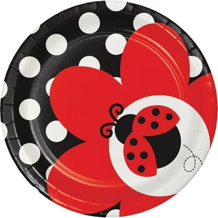 Party Creations Ladybug Fancy Lunch Plate, 7
