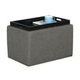 thumbnail image 3 of Pemberly Row Accent Storage Ottoman with Reversible Tray in Gray Fabric, 3 of 14