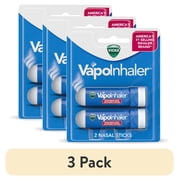 (3 pack) Vicks VapoInhaler, Soothing Non-Medicated Vapor Inhaler with Menthol Scent, 2 Count