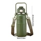 thumbnail image 3 of Taza de viaje térmica de acero inoxidable 316 | Gran capacidad de 1000 ml con doble tapa | Taza térmica al vacío con cierre hermético, pajita y asa | Botella deportiva portátil para exteriores, ofici, 3 of 5