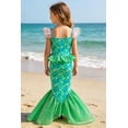 thumbnail image 3 of Girl Sparkle Mermaid Princess Dress Kids Mermaid Play Costume Sets Dress up Outfit, 3 of 7