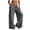 Dark Gray, variant on Women's Linen Cargo Pants Summer Wide Leg Casual Loose Fit Elastic Waist Lightweight Breathable Daily Beach Trousers