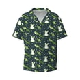 thumbnail image 2 of Lsque Green Frogs print Men's Cuban Collar Short Sleeve Shirt Summer Beachwear Casual Button Down Fashionable Vacation Leisure Shirt-3X-Large, 2 of 7