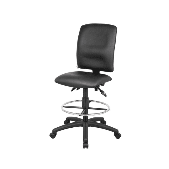 Nicer Furniture Multi-Function Leather Drafting Chair and stool with Foot Ring - Without Arms