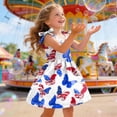 thumbnail image 4 of TOWED22 Girls July 4th Dress Red White Blue Star Toddler Patriotic Outfit American Flag Sundress(Blue,5-6 Y), 4 of 5