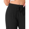 thumbnail image 4 of DARING DIVA Women's Wide Leg High Waist Ribbed Knit Loungewear M Black, 4 of 4