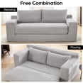 thumbnail image 5 of Leumius 70" Corduroy Loveseat Sofa,Pull Out Sleeper Sofa Bed,2-in-1Convertible Sofa Bed with Memory Foam & Steel Frame,No Assembly,Compact Couch for Small Spaces,Apartments,Grey, 5 of 8