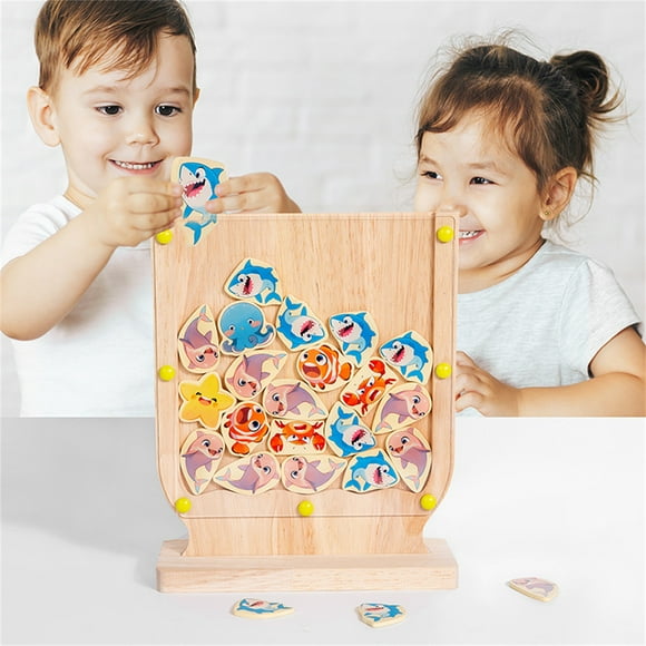 Educational Wooden Toy Fish Game For Kids 3+ Years Old Learning Parent Child Interactive Montessori Early Development Toy Circuit Board for Kids Jr Building for Kids 3-5 Adult Sensory Products Kids