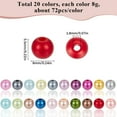 thumbnail image 2 of 1 Box 160g 1400pcs+ 20 Colors 6mm ABS Plastic Colorful Beads Round Imitation Pearl Beads with Hole Luster Loose Spacer Beads, 2 of 5