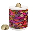 thumbnail image 1 of Abstract Piggy Bank, Mosaic Style Stained Glass Fractal Colorful Geometric Triangle Forms Image, Ceramic Coin Bank Money Box for Cash Saving, 3.6" X 3.2", Multicolor, by Ambesonne, 1 of 4
