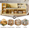 thumbnail image 2 of Aiho 66"Kids Bookshelf with Reading Nook , Toy Storage Organizer with 7 Cubes Bookcase & 4-Tier Book Racks & cushion, Toy Storage Organizer for Playroom Bedroom - Retro, 2 of 5