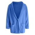 thumbnail image 5 of YDFCWXW Blazers for Womens Open Front Cardigan Coat Fall Long Sleeve Lightweight Sweater Dressy Lady Jacket with Pockets Sky Blue, XXL, 5 of 6