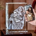 thumbnail image 4 of AISENIN 3D Crystal Photo Mothers Day Gifts for Women Her Wife Men Mom Husband Great Personalized Customized Gift Custom Birthday 3D Picture Rectangle Couples Gifts, 4 of 5