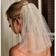 thumbnail image 1 of Velos de novia de cristal, velo corto de 1 nivel, malla suave con peine, velo de novia para fiesta de boda, accesorios para el cabello para mujeres y niñas (perla blanca pura), 1 of 4