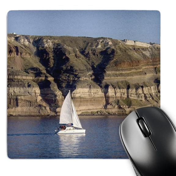 3dRose, Greece, Cyclades, Santorini, Sailing - EU12 CMI0626 - Cindy Miller Hopkins, MousePad