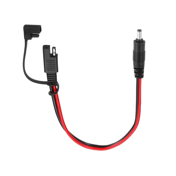 Uxcell SAE to DC 5521 Male Adapter Cable, 14AWG 300V 1FT Cable Wire Solar Panel Connector with Waterproof Cover for Solar Panel Portable Power Station