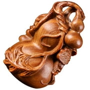 Ornament Wu Charm Amulet Gourd Ornaments Wood Statue Vintage Sandalwood