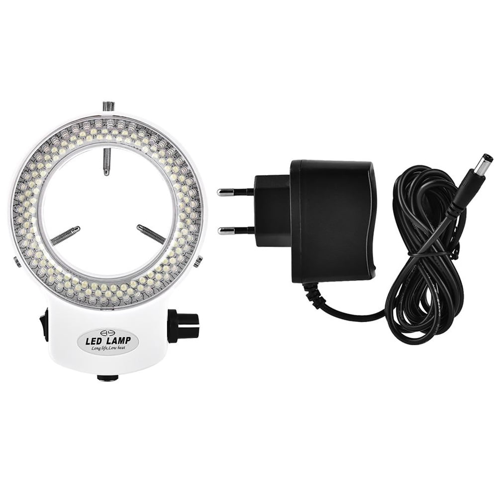 with Power Adapter Adjustable 144 LEDs Ring Light 100V 240V Lamp for Stereo Microscope & Camera Adjustable Brightness LED Ring Light