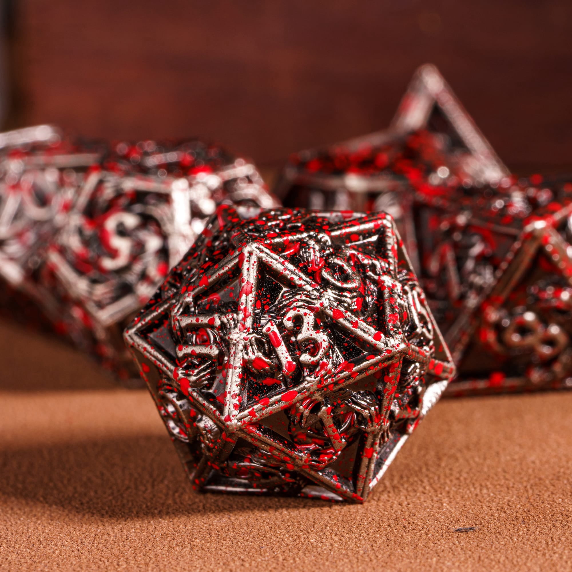 Cusdie 7-Die Metal DND Dice Set, Ghost Claw Design Metal Polyhedral D&D Dice Set for DND Dungeons and Dragons TTRPG Role Playing Games