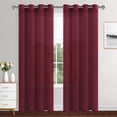 thumbnail image 2 of XWZO Wine Red Sheer Curtains, 84 Inch Length 2 Panels Set with Tiebacks, Grommet Semi Transparent Light Filtering Window Drapes for Bedroom Living Room Dining Wedding Backdrop, W52 x L84, 2 of 10