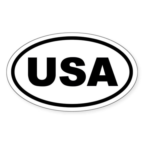 CafePress - Basic USA Oval Sticker - Sticker (Oval)