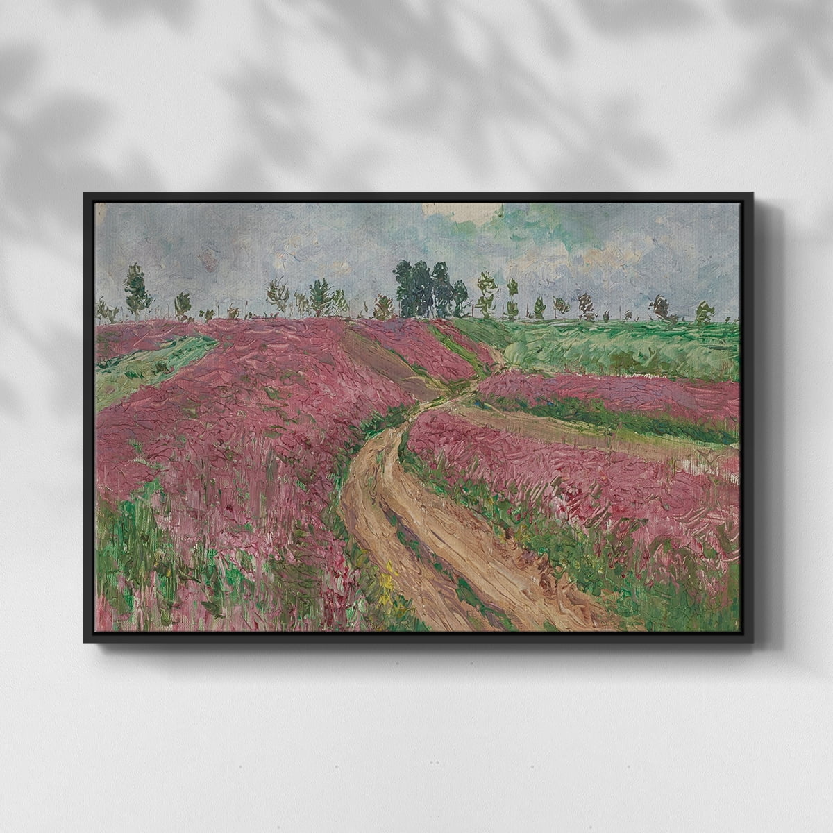 Vintage Landscape-CCCLXV By Wexford Home Framed in Black Wood Gallery Wrapped Canvas 25 in. x 37 in.