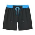 thumbnail image 3 of QPNGRP Men's beach shorts 5inch swim trunks sports fitness shorts quick dry Plus Size Zipper pocket Drawstring closure Black XL, 3 of 6