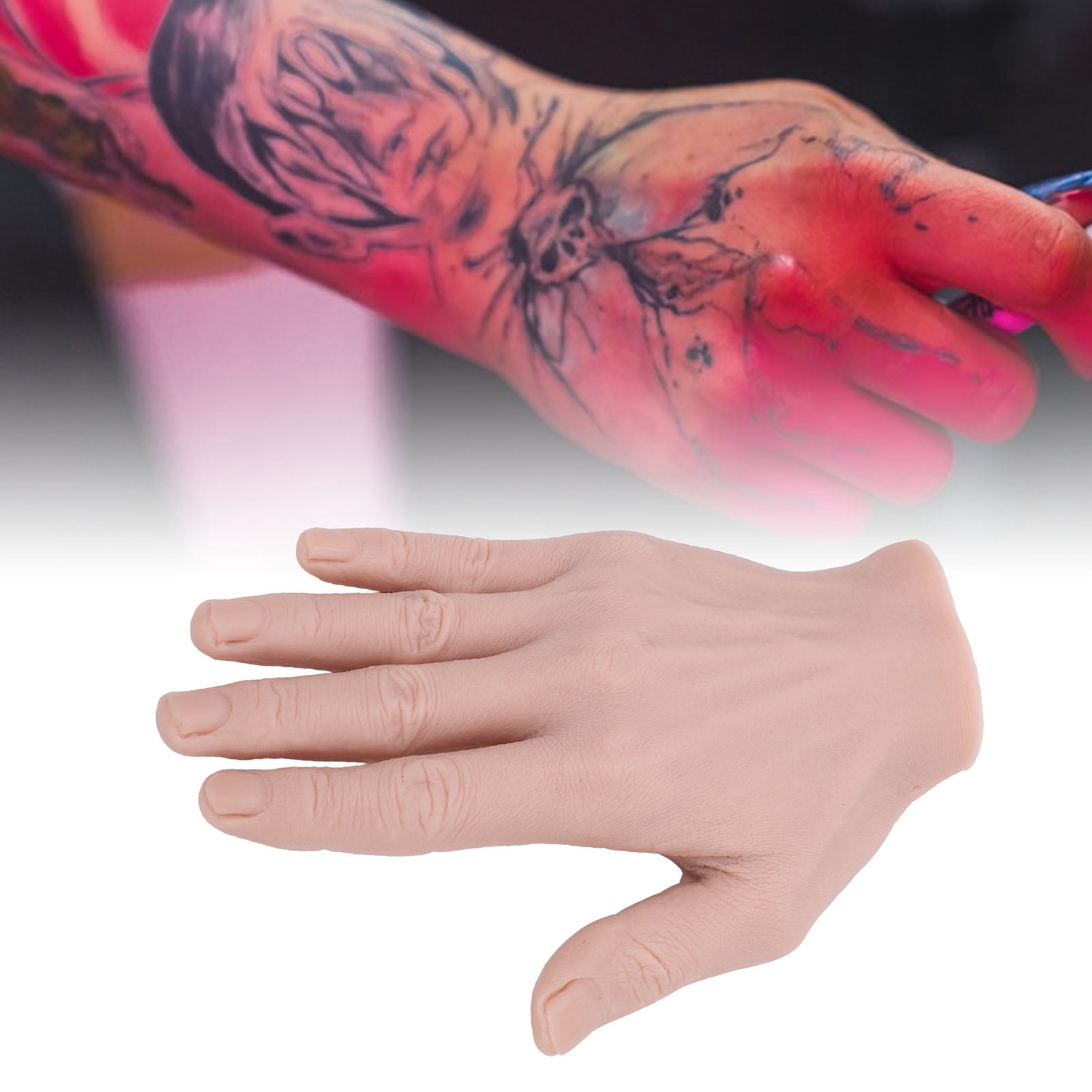 YAHHU Realistic Silicone Mannequin Training Hand for Nail Art Practice & Halloween Props, Flexible Bendable Right Hand Model, 7.87 inches / 20 cm