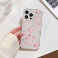 thumbnail image 2 of YCAN-for iPhone 14 Case, Cute Pink Floral Flower Pattern Aesthetic Phone Case, Raised Camera Protection Soft Slim TPU Shockproof Protective Phone Cover for Girls Women - Clear, 2 of 4