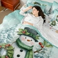 thumbnail image 4 of Castle Fairy Kawaii Christmas Snowman Twin Bedding Sets 7-Piece for Teens,Winter Snowflakes Bedding Comforter Set Microfiber,Happy Xmas Breathable Sheet Sets,Ultra Soft Home Decor,Reversible, 4 of 8
