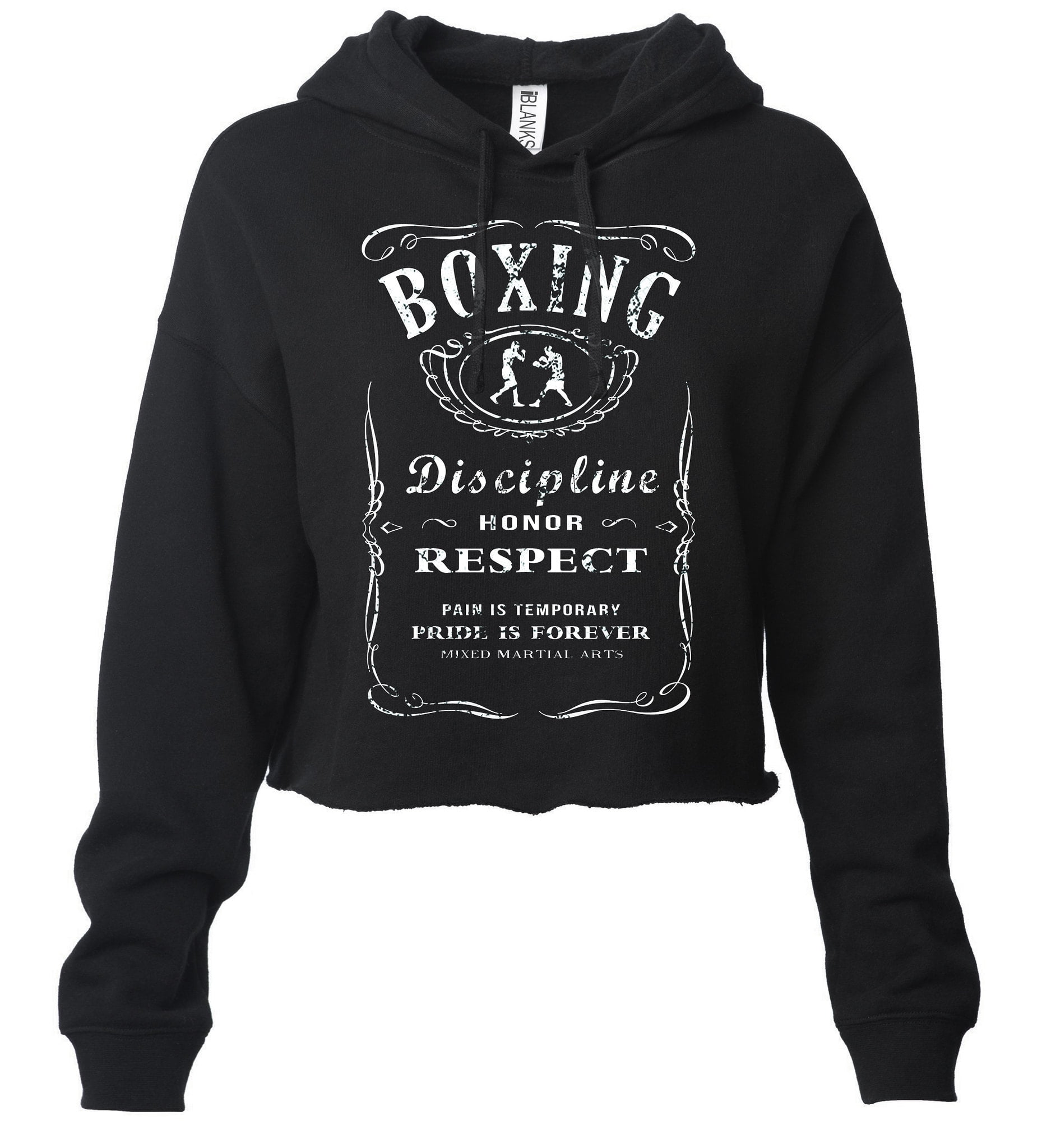 Junior's Kickboxing Whiskey Label Black T Shirt Women's Boxing MMA Fighting Gym