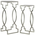 thumbnail image 2 of Square Nesting Table Mirror Top Intertwined Legs Set of 2 - Gray -Benzara, 2 of 2