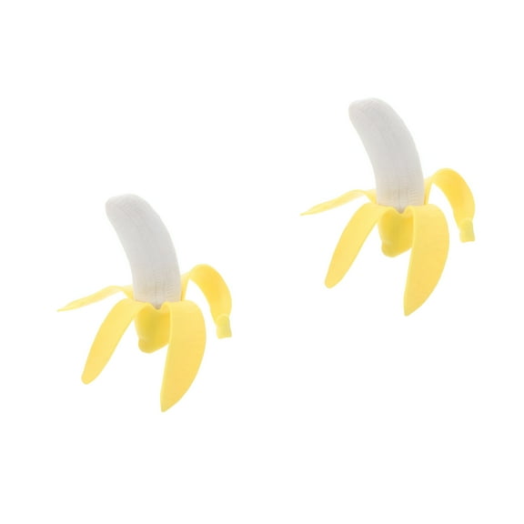 BESTSKY 2pcs Realistic Fake Banana Artificial Lifelike Peeling Fruit For Kitchen Decor Banana Toy Artificial Banana Decor Banana Party Decoration Kitchen Fake Fruit