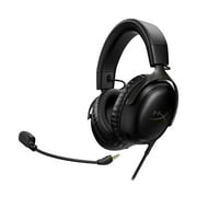 HyperX Cloud III – Wired Gaming Headset, PC, PS5, Xbox Series X|S, Angled 53mm Drivers, DTS, Memory Foam, Durable Frame, Ultra-Clear 10mm Mic, USB-C, USB-A, 3.5mm – Black