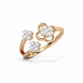 thumbnail image 2 of HeartsAndYou 1.3ct Engagement Ring for Women Round Cut Moissanite Open Floral Cocktail 18k Rose Gold Over Silver, 2 of 7