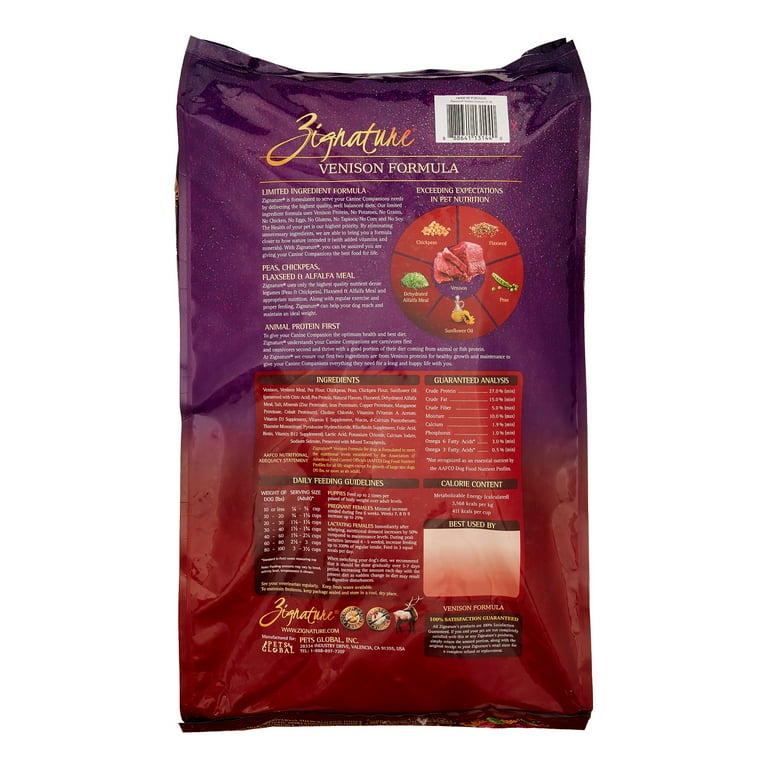 Zignature dog top food venison