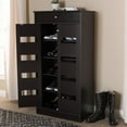 thumbnail image 4 of Baxton Studio Acadia Modern and Contemporary Wenge Brown Finished Shoe Cabinet, 4 of 8