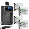 4-Pack Np-45 Battery And Lcd Ac Charger Compatible With Fujifilm Finepix Jx200 Jx205 Jx210 Jx250 Jx255 Jx280 Jx290 Jx295, Finepix Jx300 Jx305 Jx310 Jx315 Jx320 Jx330 Jx335 Jx350 Jx355
