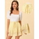 thumbnail image 2 of Allegra K Minifalda A Capas De Gasa Con Estampado Floral Para Mujer Amarillo XS, 2 of 4