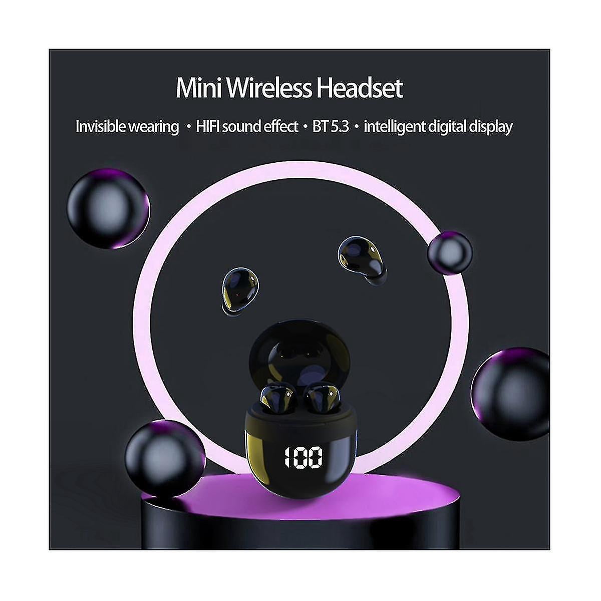 Superbass Earphones Tws Wireless Bluetooth Headset With Mic Smart Touch Headphone Noise Reduction Earbuds Invisible