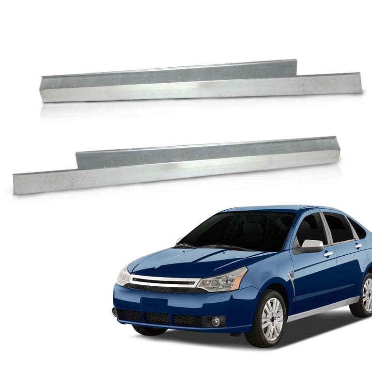 Pair Of Slip-On Rocker Panels For 2008-2011 Ford Focus 4-Door - Silver Left & Right Side Panels