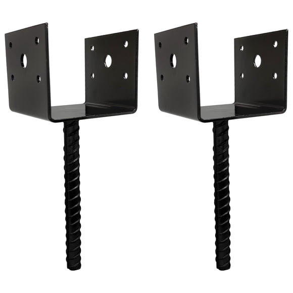Anclaje de concreto para poste de terraza A.A 4x4 negro, paquete de 2